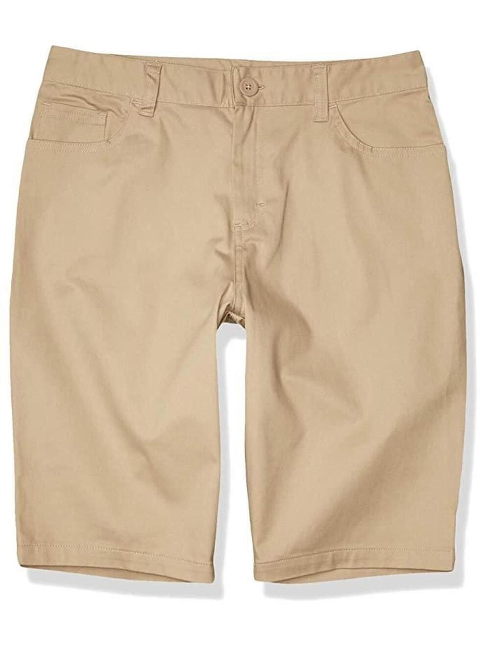 178 Real School Uniforms Junior's 5 Pkt Stretch Short (Size 3/4, Tan Khaki, NWT)